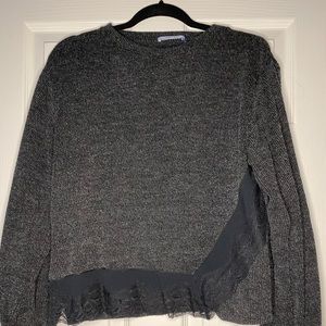 ZARA sweater with lace trim